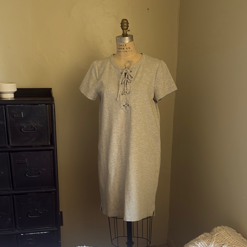 J. Crew Cream Sheath Midi Dress Short Sleeve Crew Neck